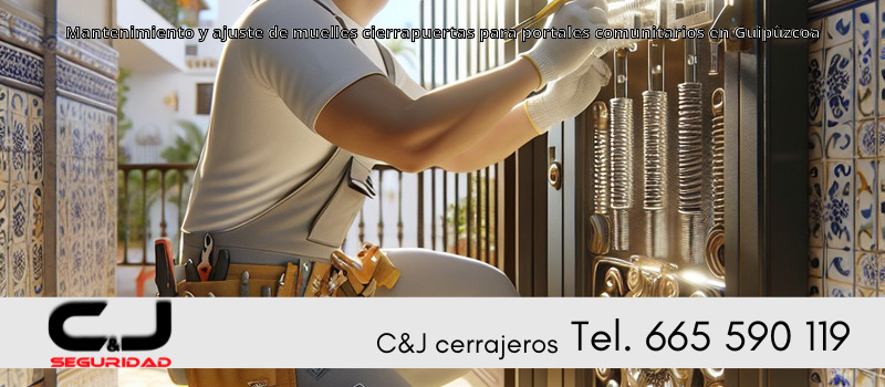 Mantenimiento y ajuste de muelles cierrapuertas para portales comunitarios en Guipúzcoa